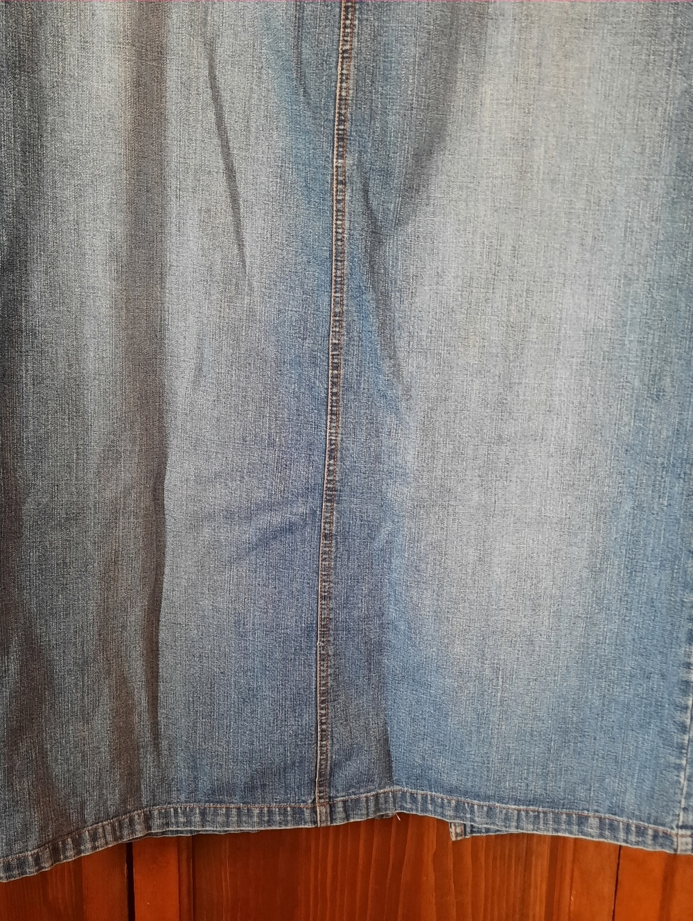 Vintage Y2K Old Navy 100% Cotton Medium Wash Denim Jean Maxi Skirt Size 18 - Picture 3 of 11